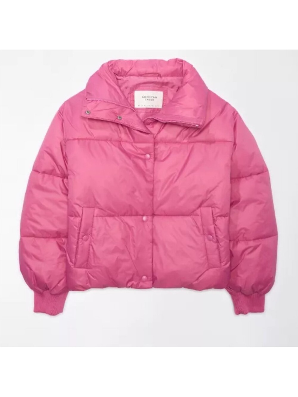 American Eagle Outfitters Pink Puffer Jacket large